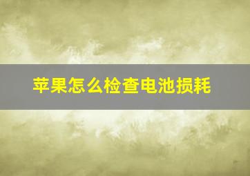 苹果怎么检查电池损耗