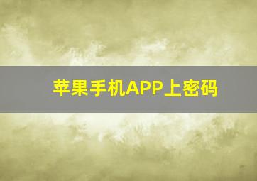 苹果手机APP上密码