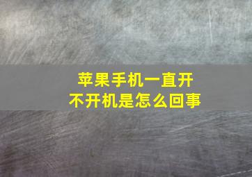 苹果手机一直开不开机是怎么回事