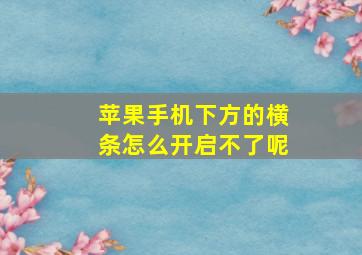 苹果手机下方的横条怎么开启不了呢