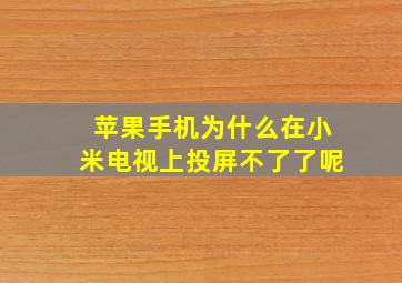 苹果手机为什么在小米电视上投屏不了了呢