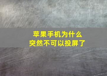 苹果手机为什么突然不可以投屏了