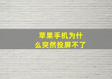 苹果手机为什么突然投屏不了