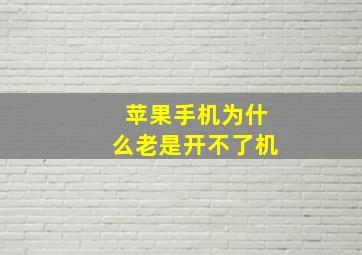 苹果手机为什么老是开不了机