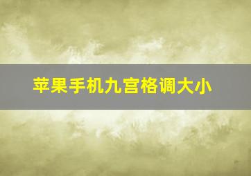 苹果手机九宫格调大小