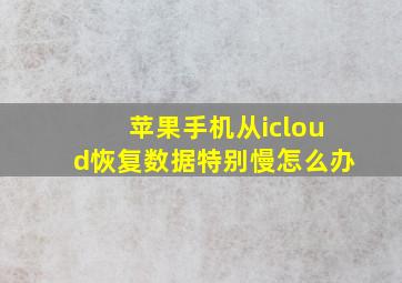 苹果手机从icloud恢复数据特别慢怎么办