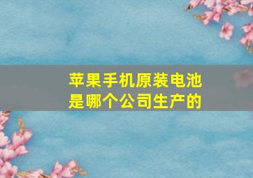 苹果手机原装电池是哪个公司生产的