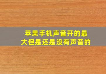 苹果手机声音开的最大但是还是没有声音的