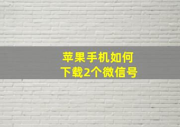 苹果手机如何下载2个微信号