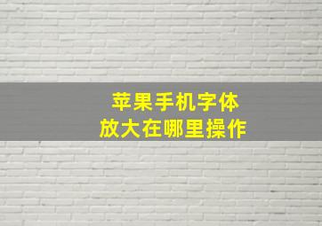 苹果手机字体放大在哪里操作