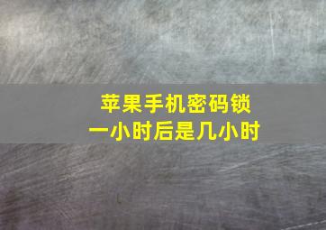 苹果手机密码锁一小时后是几小时