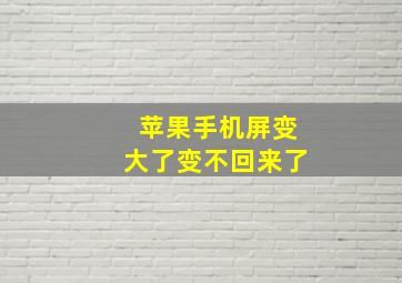 苹果手机屏变大了变不回来了