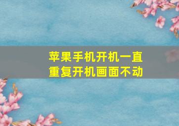 苹果手机开机一直重复开机画面不动