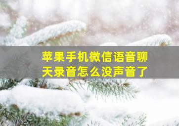 苹果手机微信语音聊天录音怎么没声音了