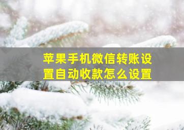 苹果手机微信转账设置自动收款怎么设置