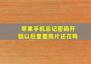 苹果手机忘记密码开锁以后里面照片还在吗