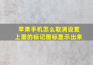 苹果手机怎么取消设置上面的标记图标显示出来