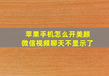 苹果手机怎么开美颜微信视频聊天不显示了