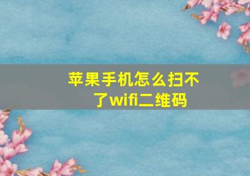 苹果手机怎么扫不了wifi二维码