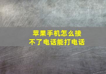 苹果手机怎么接不了电话能打电话