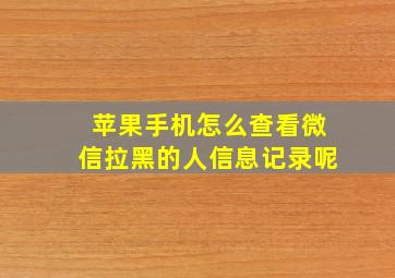 苹果手机怎么查看微信拉黑的人信息记录呢