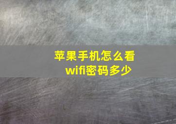 苹果手机怎么看wifi密码多少