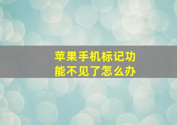 苹果手机标记功能不见了怎么办