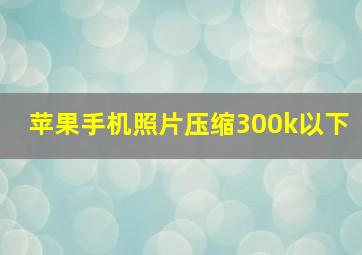 苹果手机照片压缩300k以下