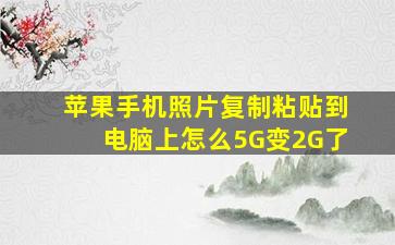 苹果手机照片复制粘贴到电脑上怎么5G变2G了