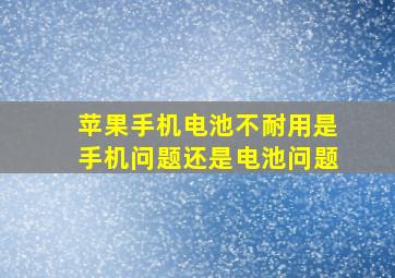 苹果手机电池不耐用是手机问题还是电池问题