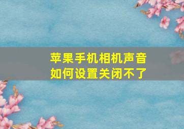 苹果手机相机声音如何设置关闭不了