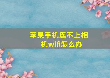 苹果手机连不上相机wifi怎么办