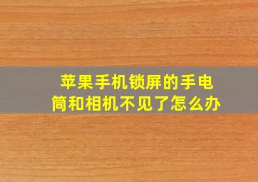 苹果手机锁屏的手电筒和相机不见了怎么办