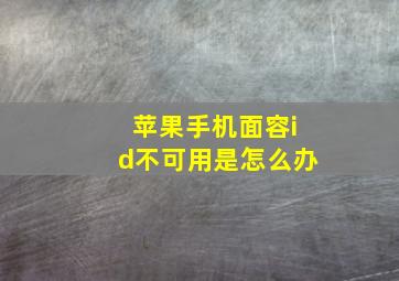 苹果手机面容id不可用是怎么办