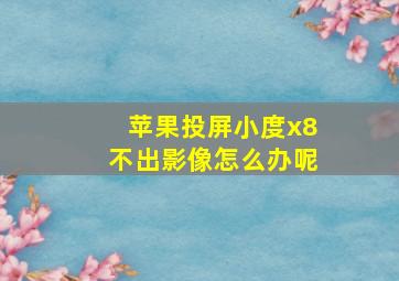 苹果投屏小度x8不出影像怎么办呢