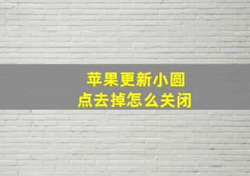 苹果更新小圆点去掉怎么关闭