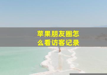 苹果朋友圈怎么看访客记录