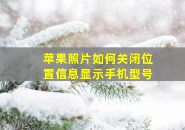 苹果照片如何关闭位置信息显示手机型号