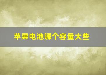 苹果电池哪个容量大些