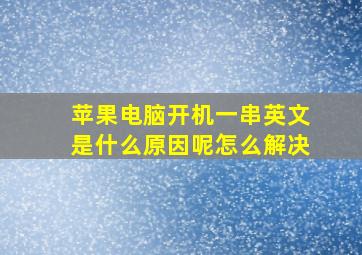 苹果电脑开机一串英文是什么原因呢怎么解决