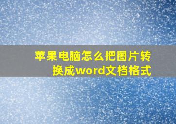 苹果电脑怎么把图片转换成word文档格式