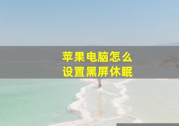 苹果电脑怎么设置黑屏休眠