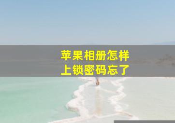 苹果相册怎样上锁密码忘了