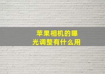 苹果相机的曝光调整有什么用