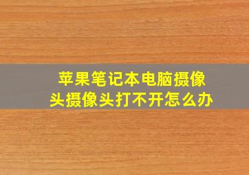 苹果笔记本电脑摄像头摄像头打不开怎么办