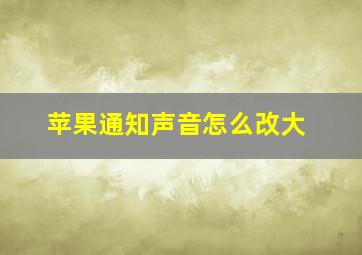 苹果通知声音怎么改大