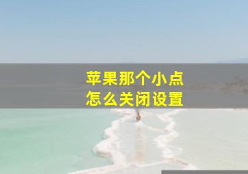 苹果那个小点怎么关闭设置