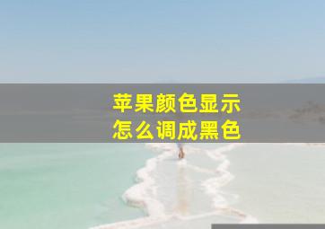 苹果颜色显示怎么调成黑色