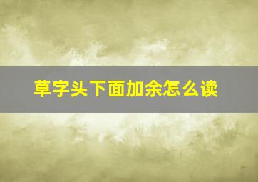 草字头下面加余怎么读