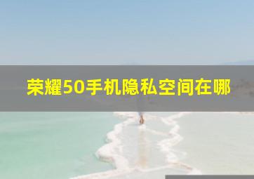 荣耀50手机隐私空间在哪